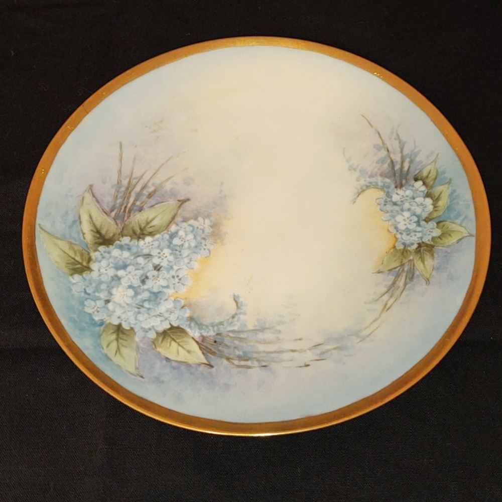 Beautiful Bavarian Floral Plate With Gold Rim